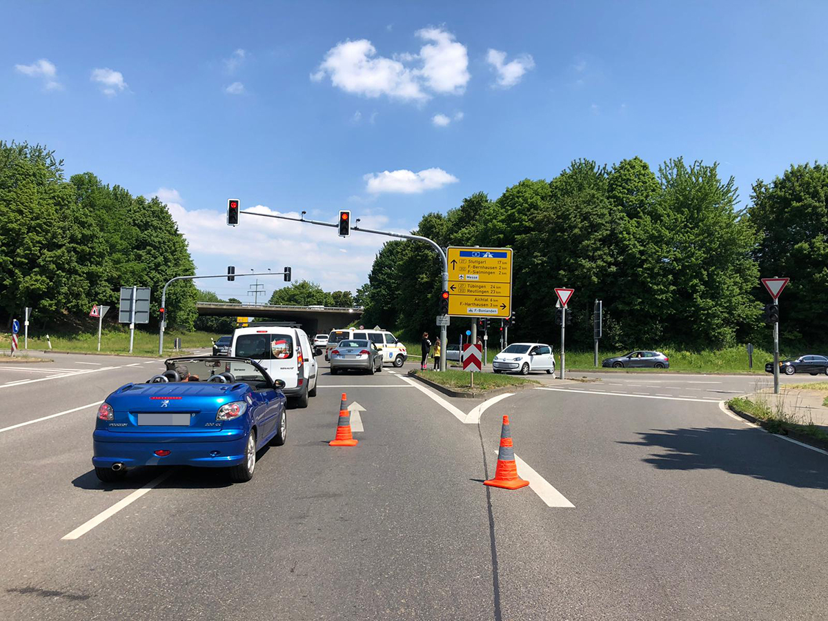 Verkehrsunfall Bonländer Hauptstraße / B312 in Filderstadt-Bonlanden